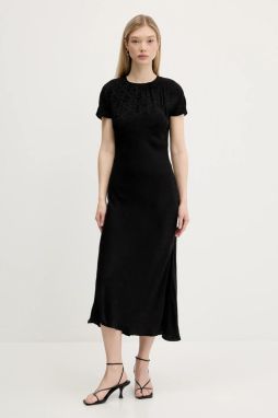 Šaty HUGO Kamindi-1 čierna farba, maxi, rovný strih, 50542304