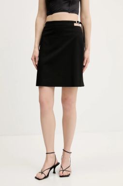 Sukňa HUGO Ramiza čierna farba, mini, rovný strih, 50544746