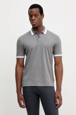 Bavlnené polo tričko BOSS H-Phillipson 200 čierna farba, jednofarebné, 50543865