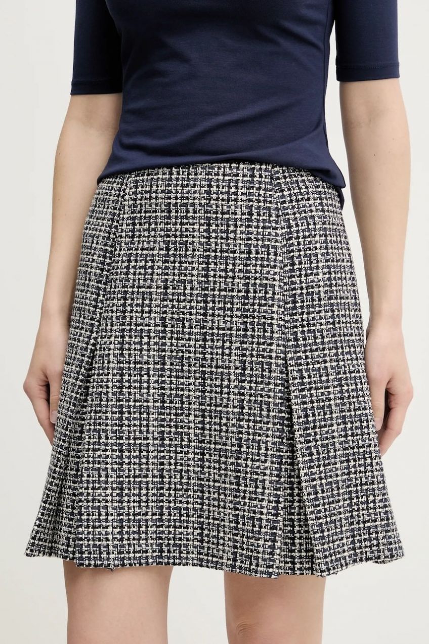 Sukňa HUGO Ratira-1 čierna farba, mini, rovný strih, 50542649