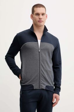 Mikina s kapucňou BOSS Tracksuit Jacket čierna farba, melanžová, 50545567