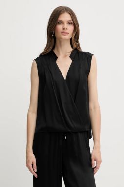 Hodvábna blúzka BOSS Basina čierna farba, jednofarebná, 50548238