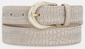 Kožený opasok BOSS Carol-Cro-St-G_Sz30 béžová farba, 50548505