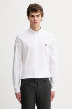 Bavlnená košeľa PS Paul Smith modrá farba, slim, s golierom button-down, M2R-599R-PZEBRA
