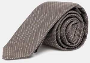 Hodvábna kravata HUGO Tie cm 6 hnedá farba, 50545444