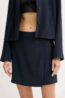 Sukňa BOSS Vandera tmavomodrá farba, mini, rovný strih, 50541978