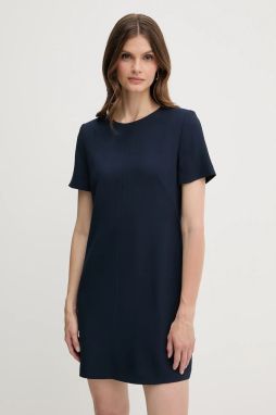 Šaty BOSS Dindera tmavomodrá farba, mini, rovný strih, 50541993