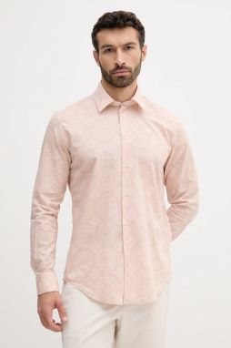 Bavlnená košeľa United Colors of Benetton oranžová farba, regular, s klasickým golierom, 5UBMUQ04A