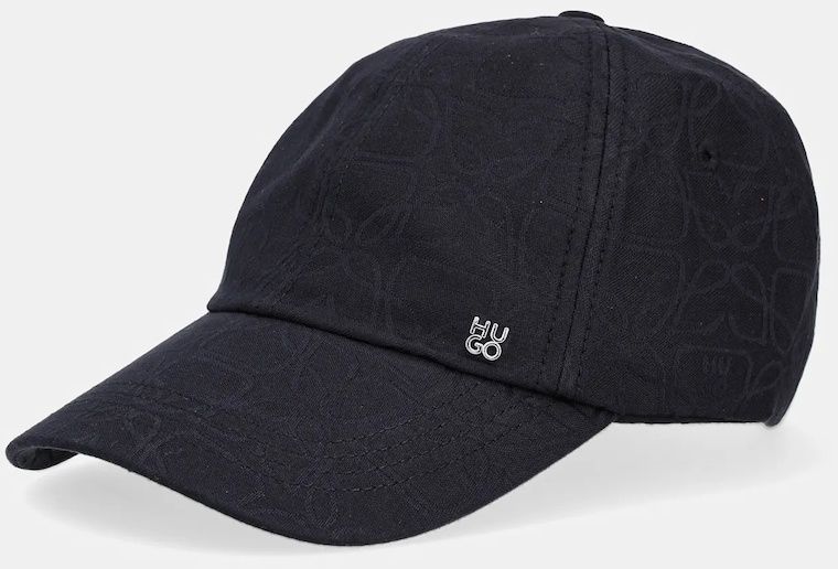 Šiltovka HUGO Ally-M-Stacked čierna farba, vzorovaná, 50544451