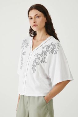 Bavlnené tričko Medicine dámske, biela farba