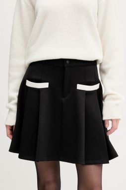 Sukňa HUGO Naffitini čierna farba, mini, áčkový strih, 50542759