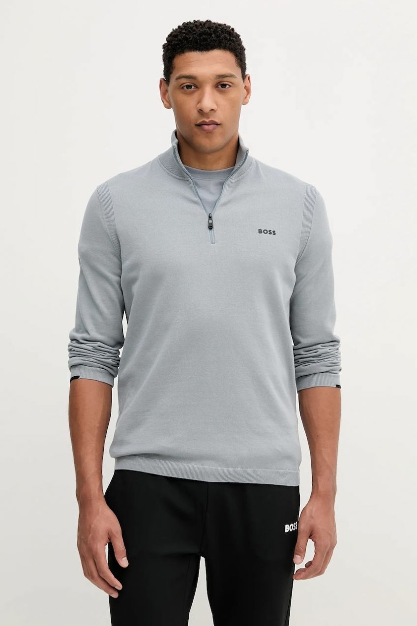 Bavlnený sveter BOSS Green K_Ever-X QZ ľahké, s rolákom, 50541965