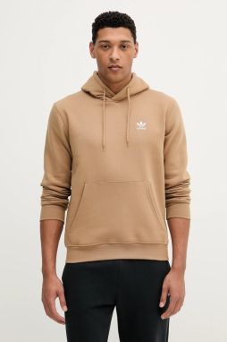 Mikina adidas Originals Essentials zelená farba, s kapucňou, jednofarebná, JW1064