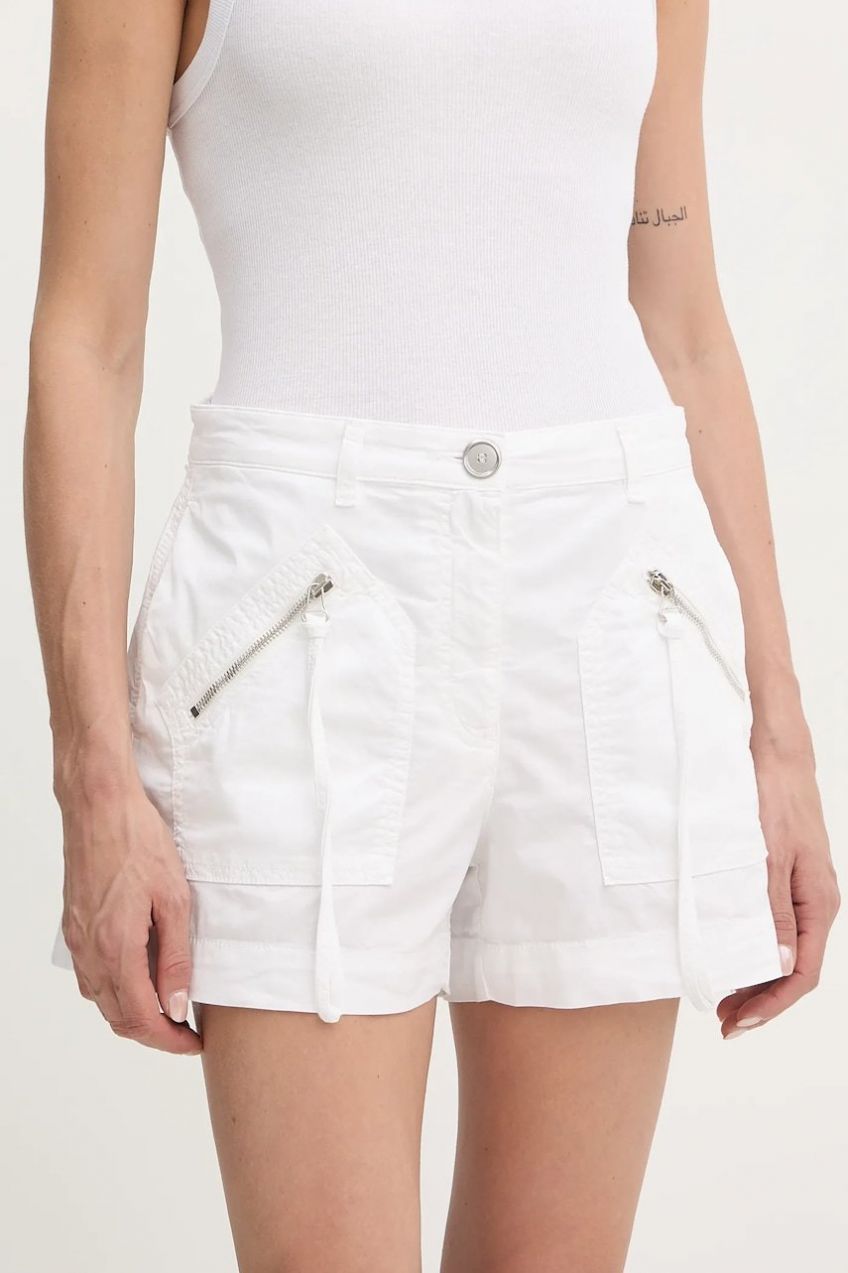 Šortky Pinko biela farba, jednofarebné, stredne vysoký pás, 105159 A2L8