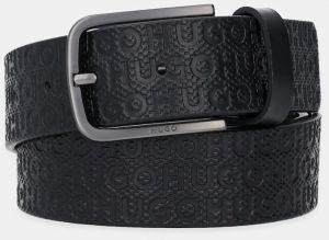 Kožený opasok HUGO Gurth-Mono_Sz35 čierna farba, 50548364