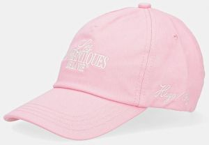 Bavlnená šiltovka HUGO Cara-PE ružová farba, s nášivkou, 50546591