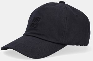 Bavlnená šiltovka HUGO Asya čierna farba, s nášivkou, 50546581