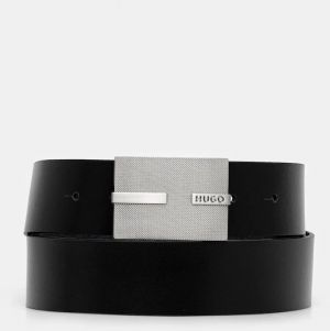Kožený opasok HUGO Gibon_Gb35_pg čierna farba, 50548369