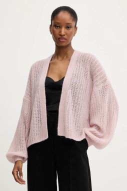 Kardigán s prímesou vlny BOSS Orange C_Furgovia ružová farba, ľahké, 50545878