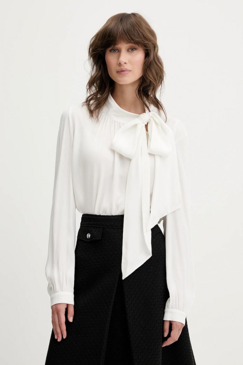 Blúzka HUGO Cerela-1 béžová farba, jednofarebná, 50544770