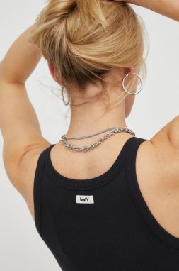 Bavlnený top Levi's čierna farba,