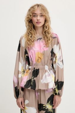 Blúzka Stine Goya béžová farba, vzorovaná, SG-PF25-T064-2070