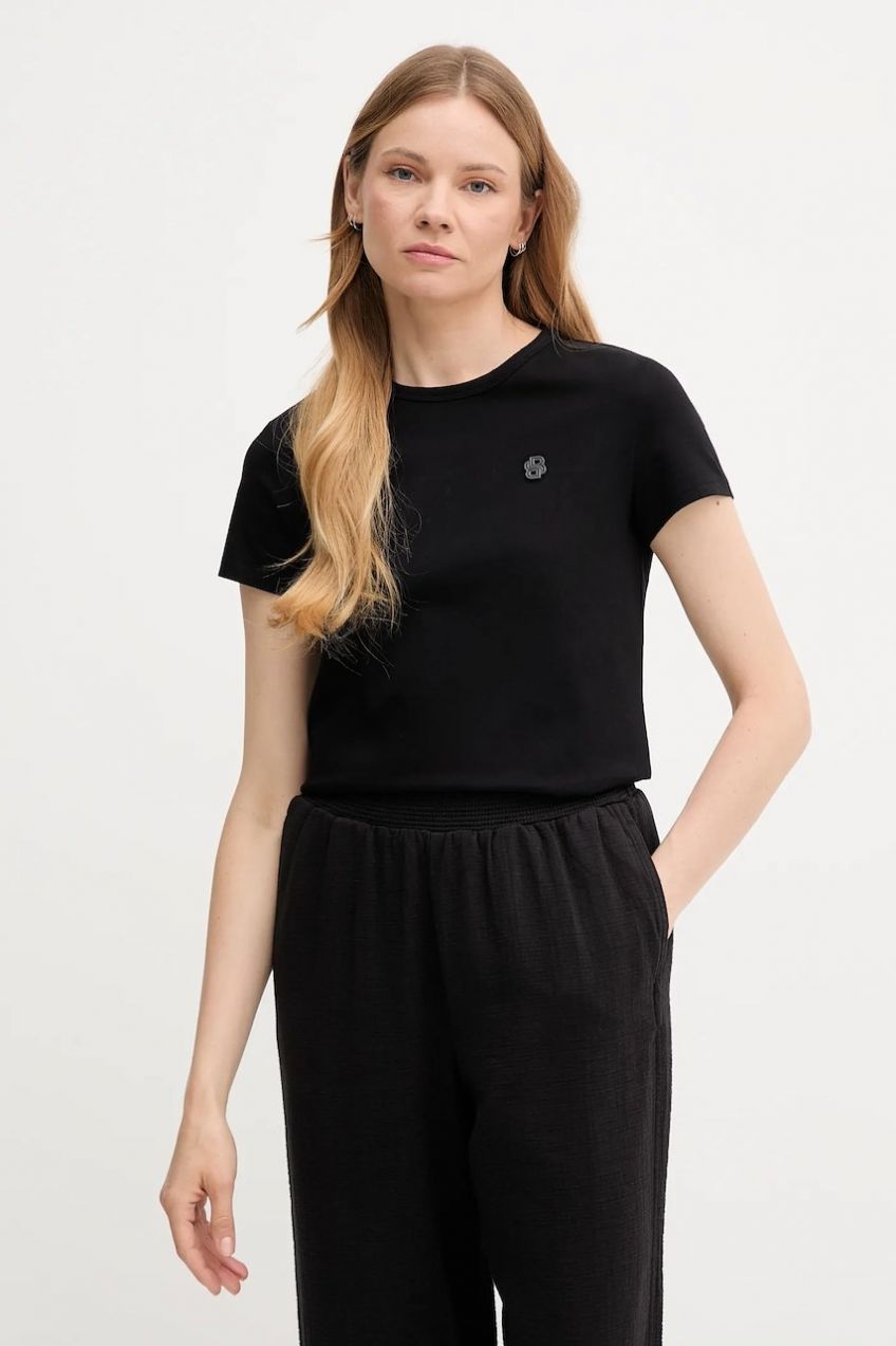 Bavlnené tričko BOSS Eventsa8 dámske, čierna farba, 50545671