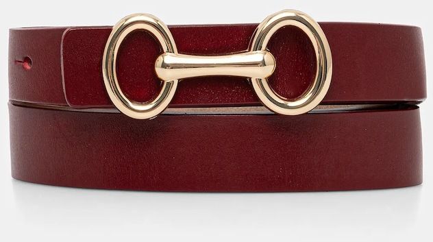 Kožený opasok Answear.LAB bordová farba