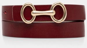 Kožený opasok Answear.LAB bordová farba