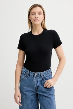 Bavlnené tričko American Vintage dámske, čierna farba, SON28G