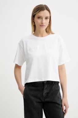 Bavlnené tričko MICHAEL Michael Kors dámske, béžová farba, MT551VJ2ZU