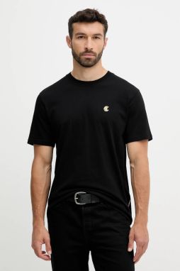 Bavlnené tričko Just Cavalli pánske, čierna farba, jednofarebné, 79OAHT06 CJ500