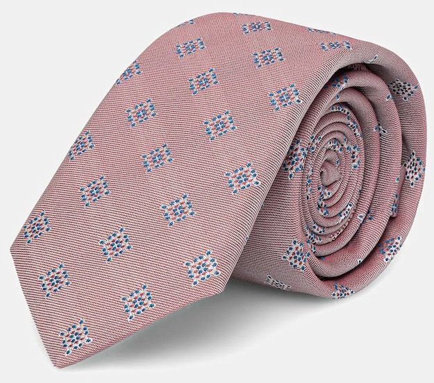 Kravata s prímesou hodvábu BOSS H-TIE 6 CM  BICO 251 ružová farba, 50544671