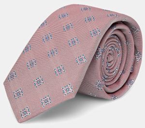 Kravata s prímesou hodvábu BOSS H-TIE 6 CM  BICO 251 ružová farba, 50544671