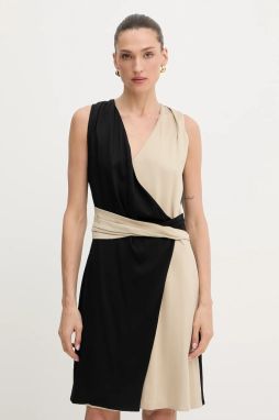 Šaty BOSS Delalia čierna farba, mini, áčkový strih, 50542870