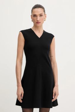 Šaty BOSS Orange C_Duttina čierna farba, mini, áčkový strih, 50543845