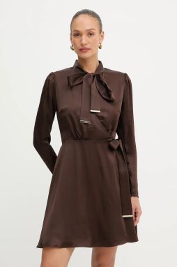 Šaty Marciano by Guess ALANIS hnedá farba, mini, áčkový strih, 5YGK28 7350A