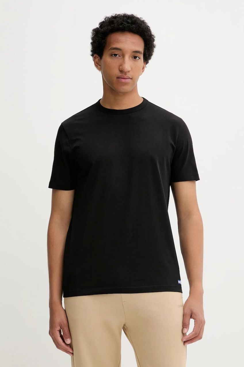 Tričko Hugo Blue 2-pak BLUE2_Naolo pánske, čierna farba, jednofarebné, 50546933