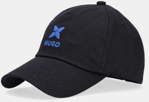 Bavlnená šiltovka Hugo Blue Jinko-Star čierna farba, 50544441