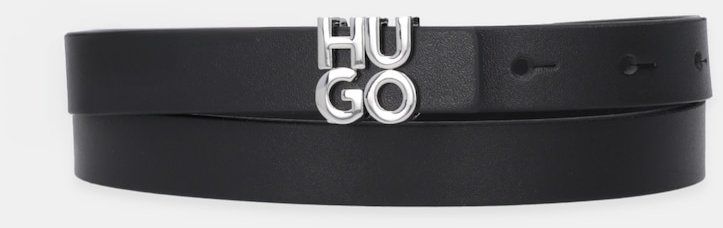 Kožený opasok HUGO HU-GO_Sta-A_Sz20 čierna farba, 50548473