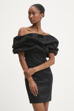 Šaty Answear.LAB čierna farba, mini, priliehavé