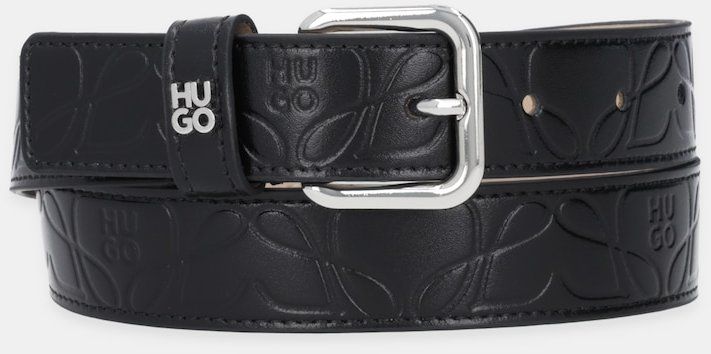 Kožený opasok HUGO Elaya_HU-GO_deb_Sz30 čierna farba, 50548410