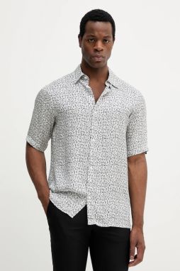 Košeľa Armani Exchange čierna farba, regular, s klasickým golierom, XM001926 AF13235