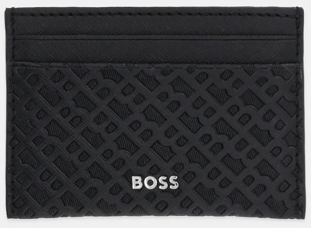 Kožené puzdro na karty BOSS Zair_ML_S card N. čierna farba, 50548817