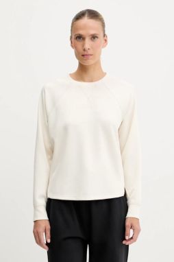 Mikina Dkny béžová farba, s potlačou, DP5T9976