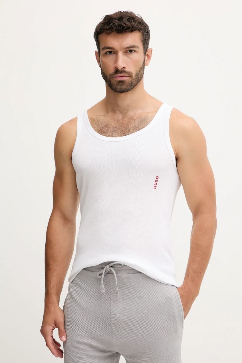 Bavlnené tričko HUGO 3-pak TANK TOP TRIPL. PACK biela farba, 50545681