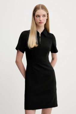 Šaty HUGO Kalimba čierna farba, mini, áčkový strih, 50544764