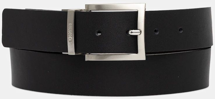 Obojstranný kožený opasok HUGO Marc_Sr35 čierna farba, 50497462