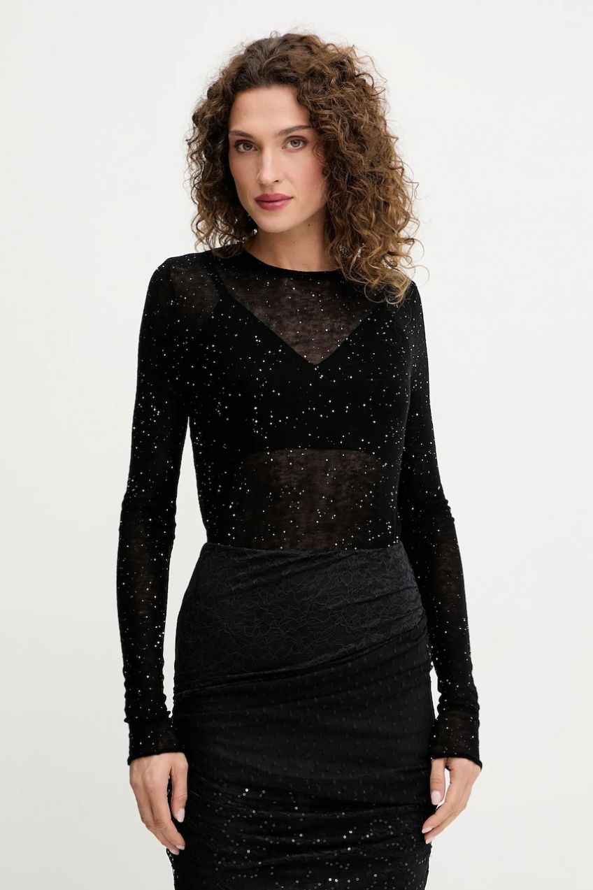 Vlnený sveter Pinko čierna farba, ľahký, 105398 A2PM