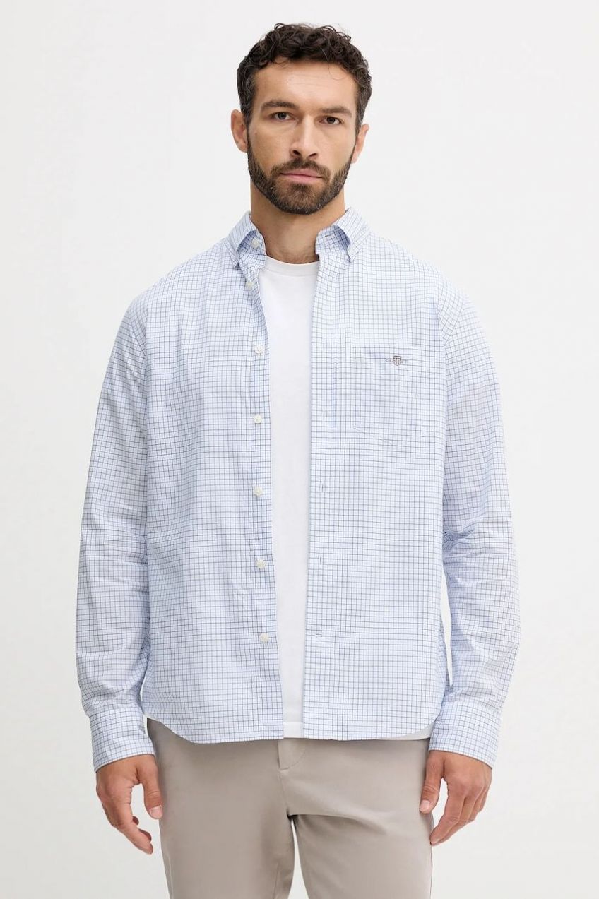 Bavlnená košeľa Gant modrá farba, regular, s klasickým golierom, 3250149
